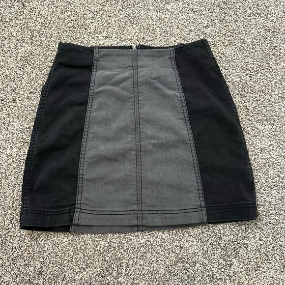 Free People gray & black denim Modern Femme mini skirt size 6 - Picture 2 of 8